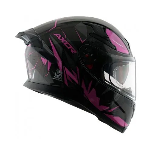 APEX AXOR HUNTER BLACK PINK FULL FACE HELMET