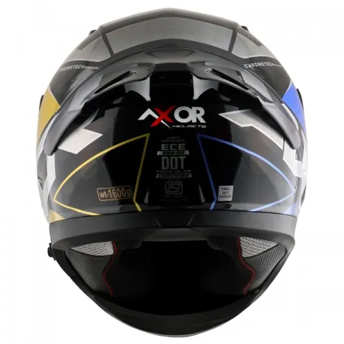 AXOR Apex Chrometech Black Blue Full Face Helmet