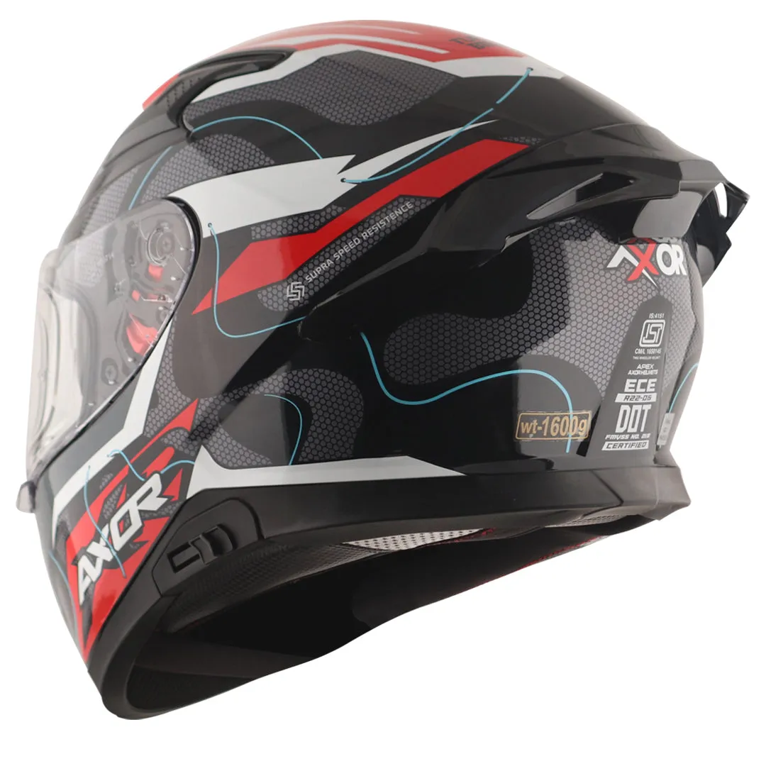 AXOR Apex Dynamo Black Red Full Face Helmet