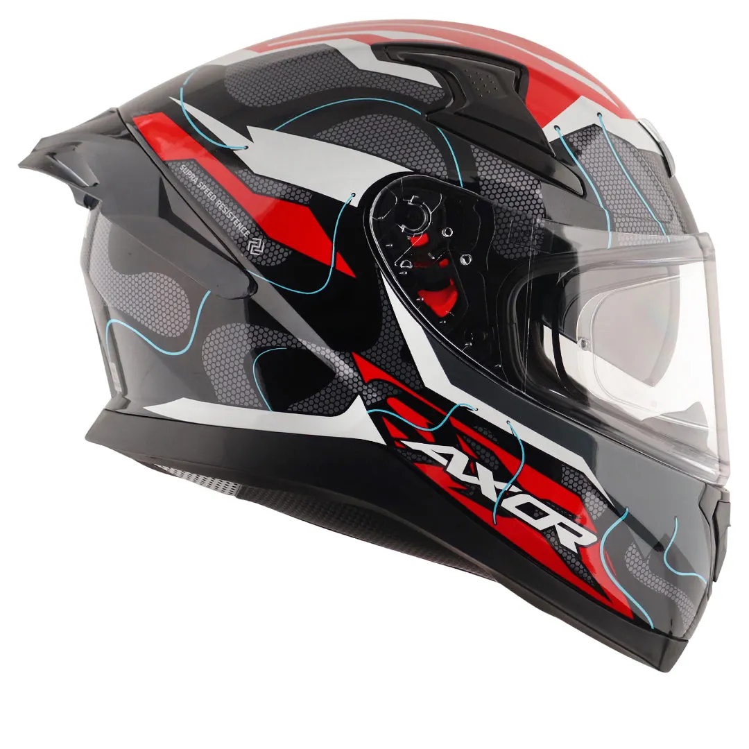 AXOR Apex Dynamo Black Red Full Face Helmet