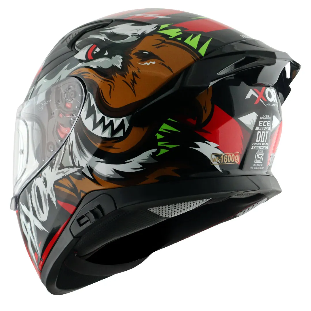 AXOR Apex Falcon Black Red Full Face Helmet