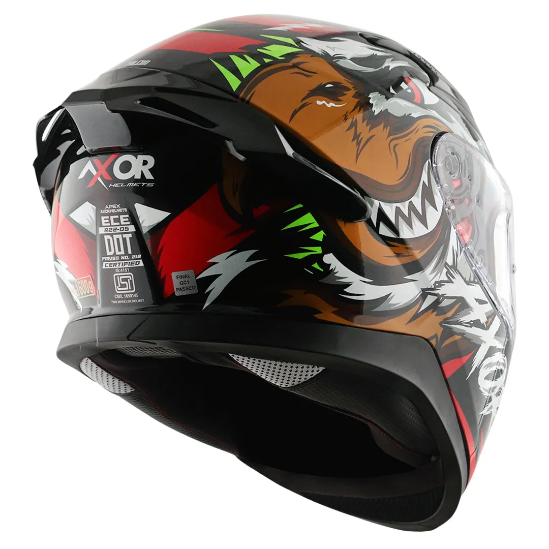 AXOR Apex Falcon Black Red Full Face Helmet