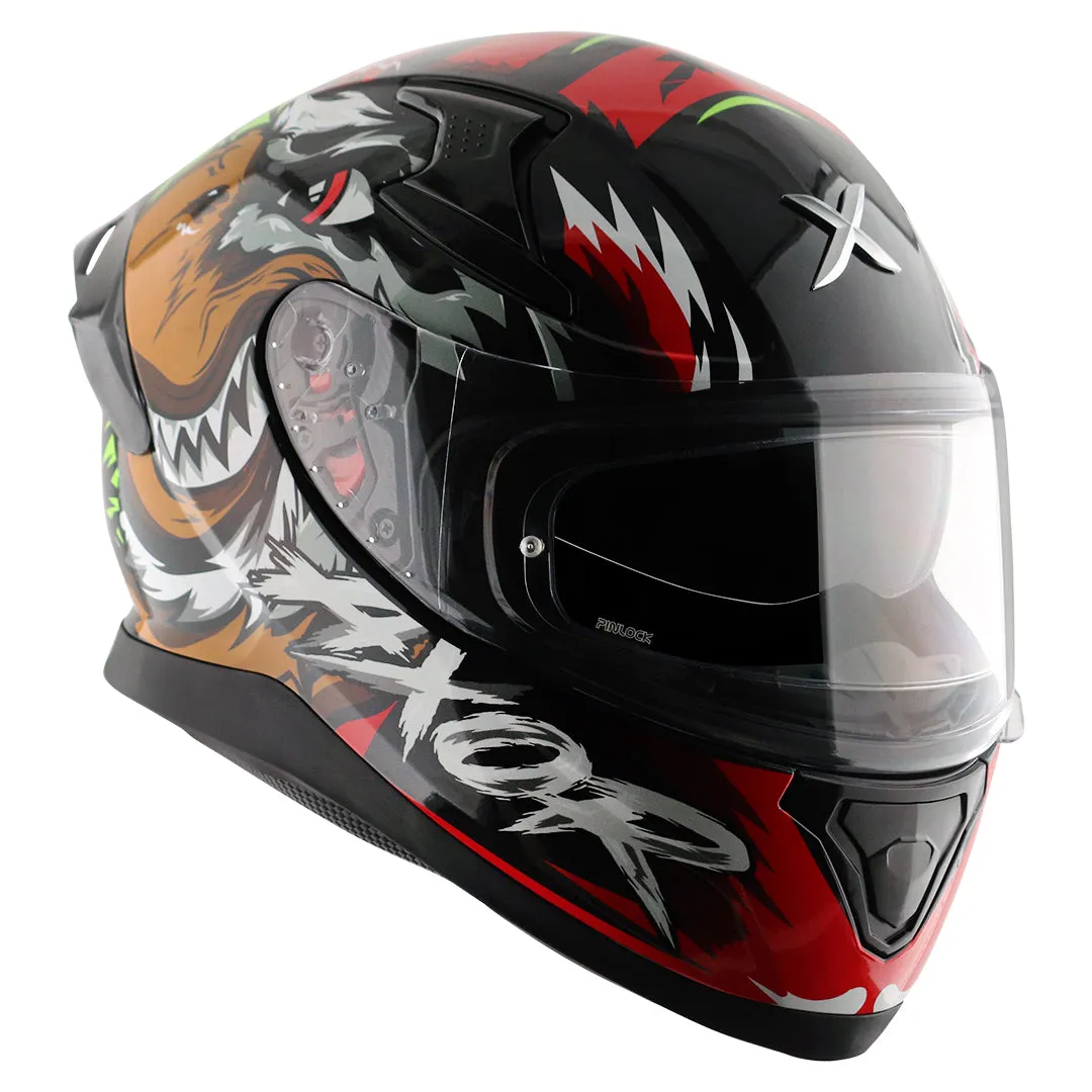 AXOR Apex Falcon Black Red Full Face Helmet