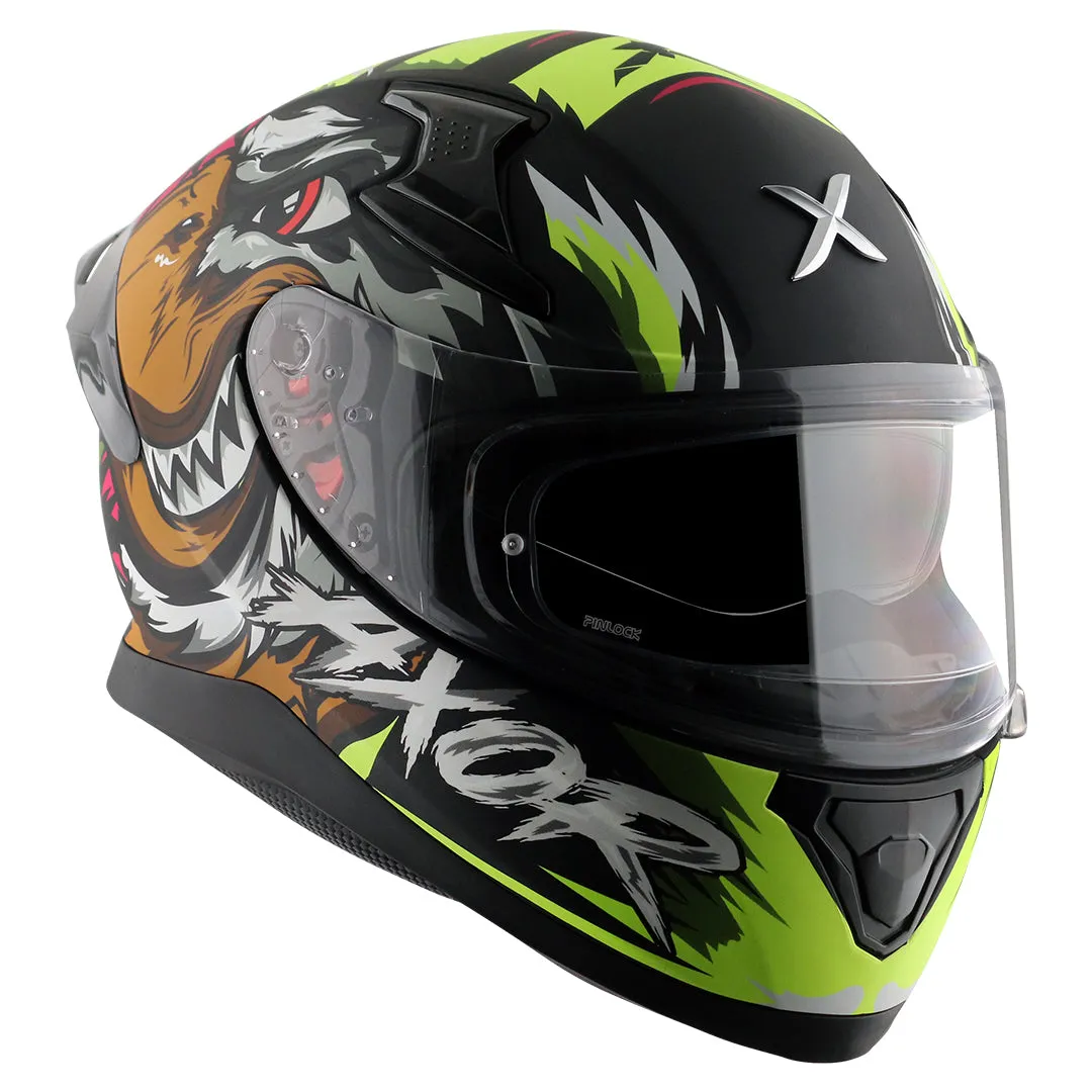 AXOR Apex Falcon Dull Black Neon Yellow Full Face Helmet