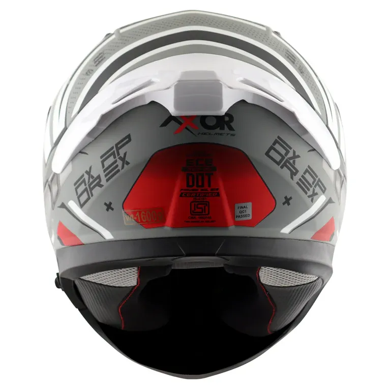 AXOR Apex Hex 2 Dull Cool Grey Red Full Face Helmet