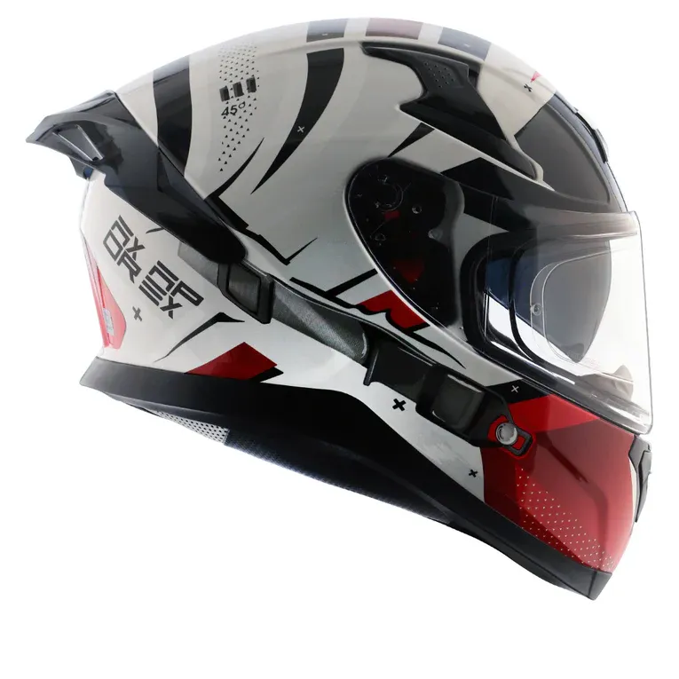 AXOR Apex Hex 2 White Red Full Face Helmet
