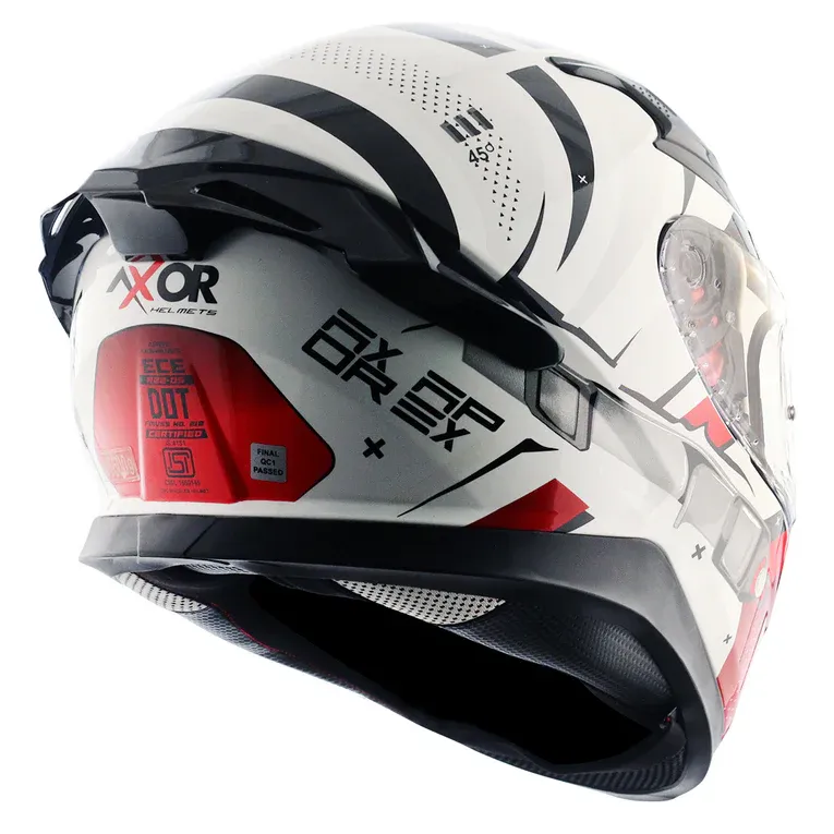 AXOR Apex Hex 2 White Red Full Face Helmet