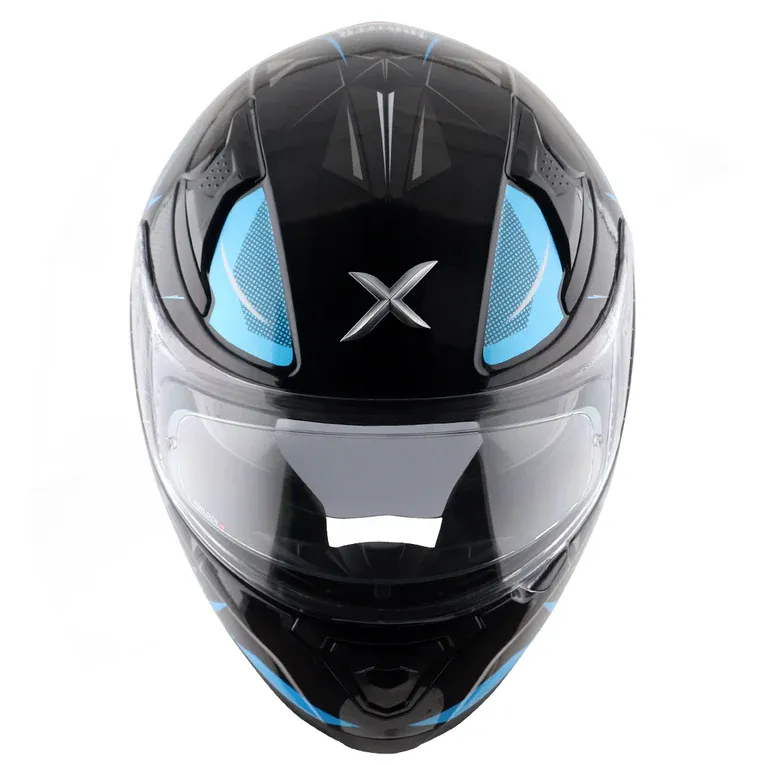 AXOR Apex Hunter Black Neon Blue Full Face Helmet