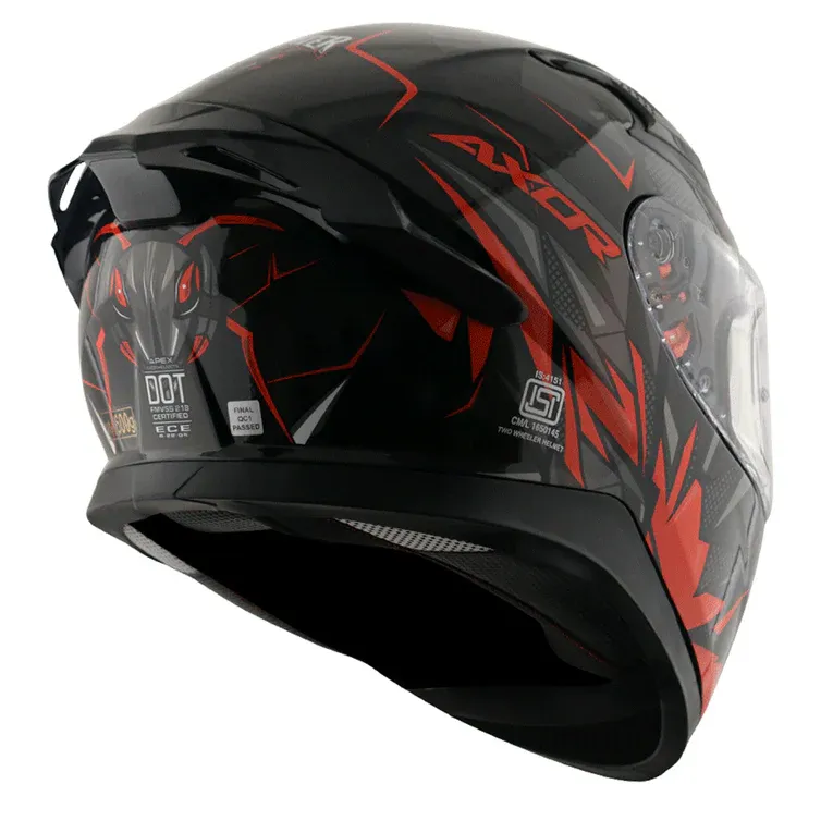 AXOR Apex Hunter Black Orange Full Face Helmet