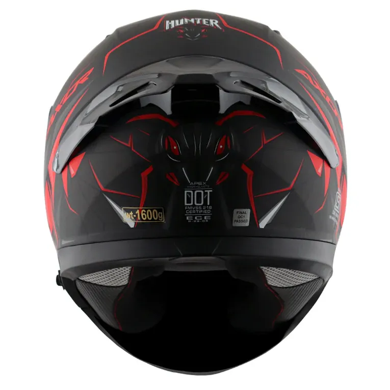 AXOR Apex Hunter Black Red Full Face Helmet