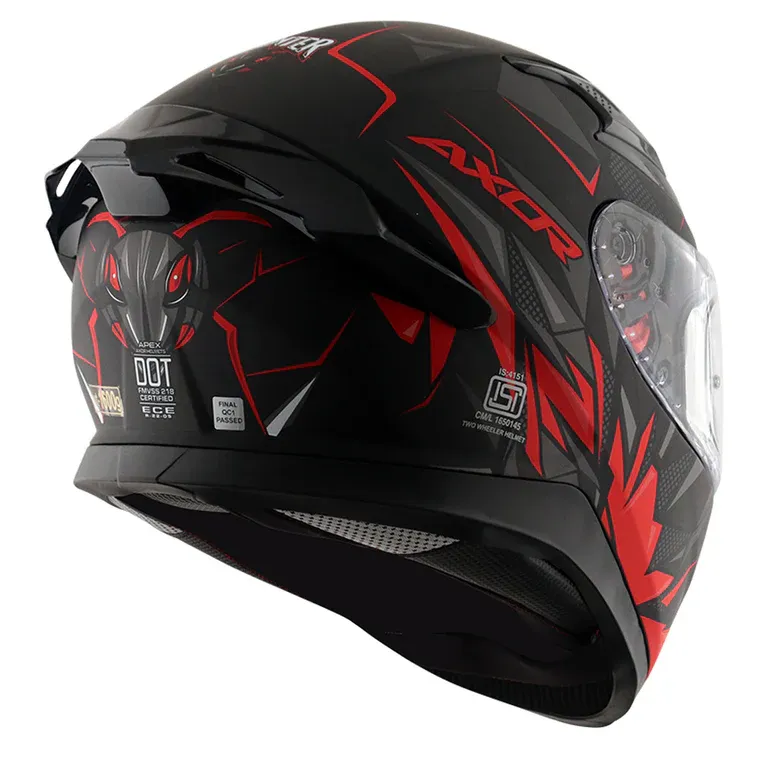AXOR Apex Hunter Black Red Full Face Helmet