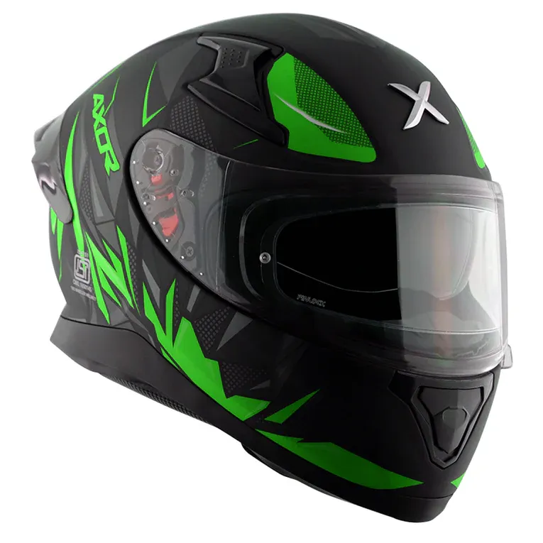 AXOR Apex Hunter Dull Black Neon Green Full Face Helmet