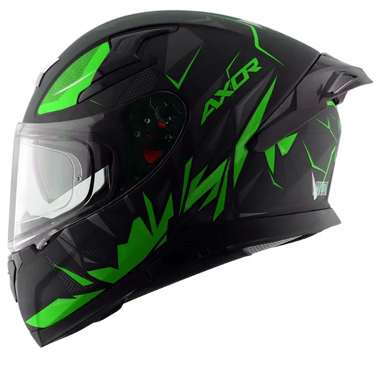 AXOR Apex Hunter Dull Black Neon Green Full Face Helmet