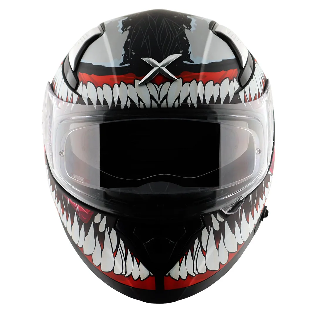 AXOR Apex Marvel Venom Dull Black Red Full Face Helmet