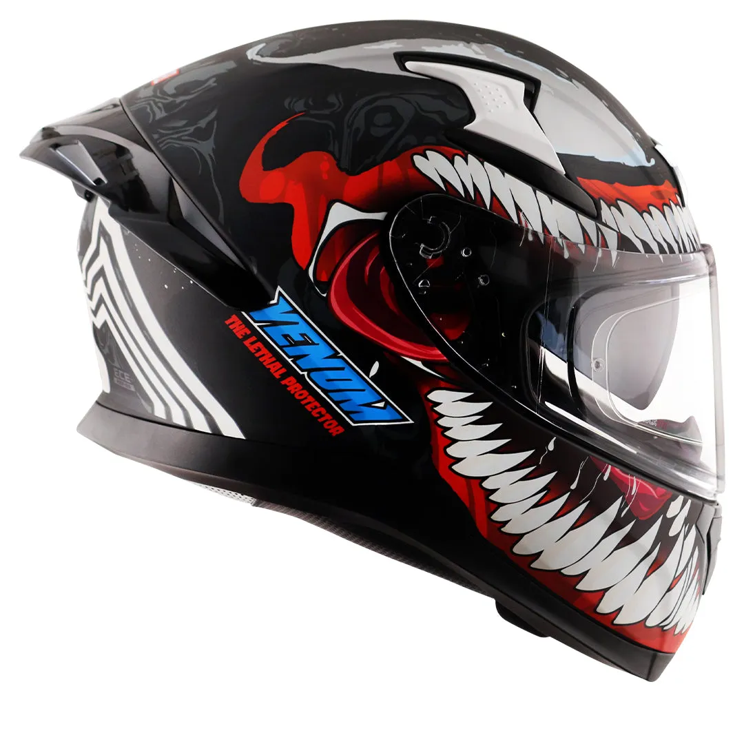 AXOR Apex Marvel Venom Dull Black Red Full Face Helmet