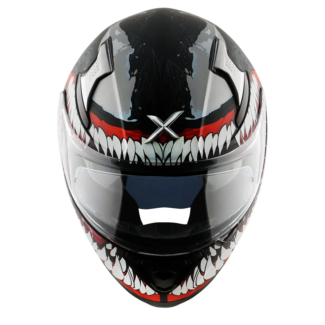AXOR Apex Marvel Venom Dull Black Red Full Face Helmet