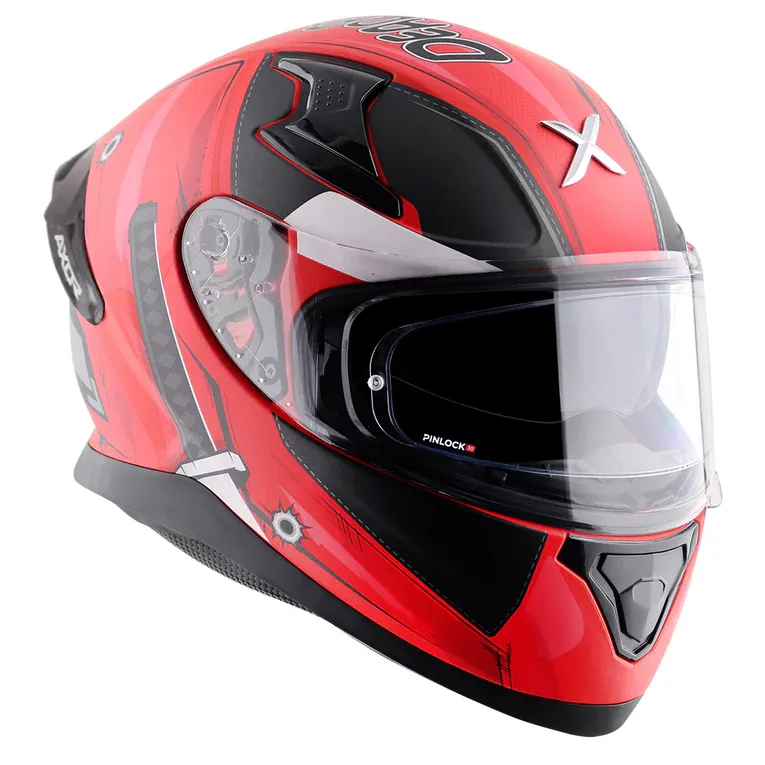 AXOR Apex Mravel Deadpool Dull Red Black Full Face Helmet