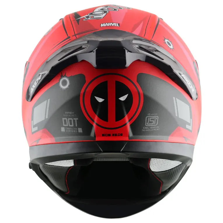AXOR Apex Mravel Deadpool Dull Red Black Full Face Helmet