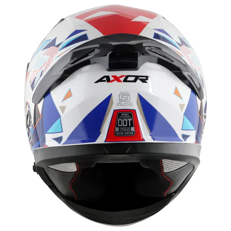 AXOR Apex Prism White Blue Full Face Helmet