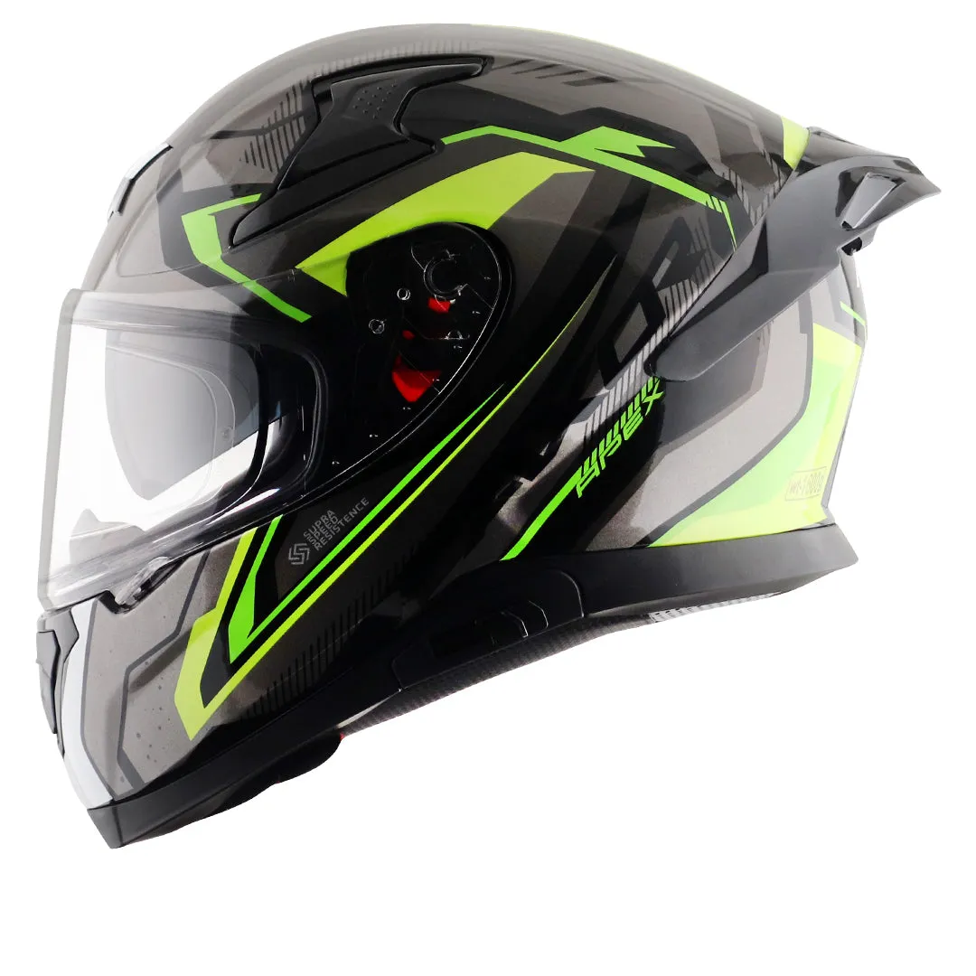 AXOR Apex Road Trip Black Neon Yellow Full Face Helmet