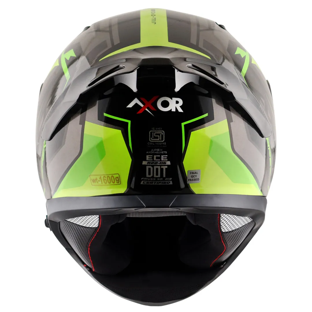 AXOR Apex Road Trip Black Neon Yellow Full Face Helmet