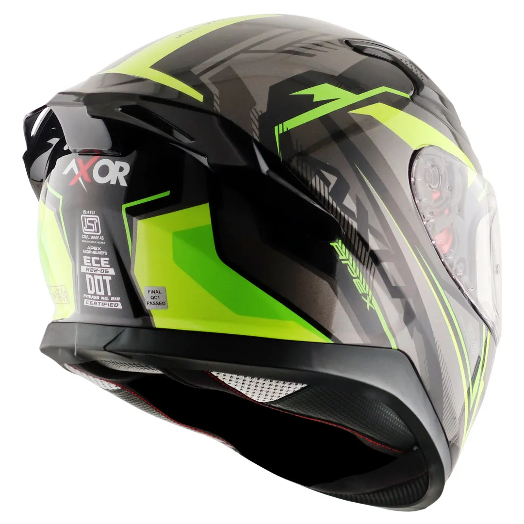 AXOR Apex Road Trip Black Neon Yellow Full Face Helmet