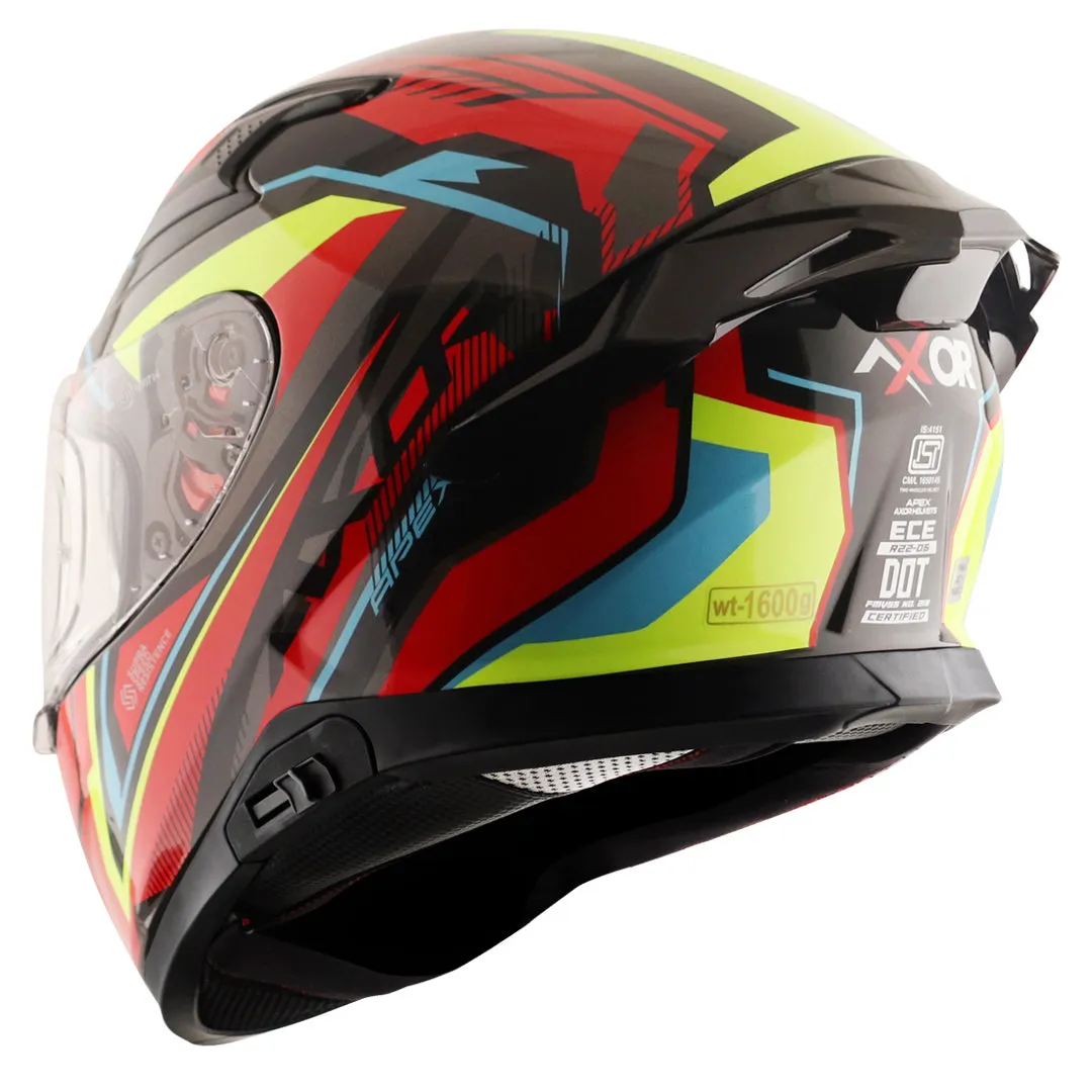 AXOR Apex Road Trip Black Red Full Face Helmet