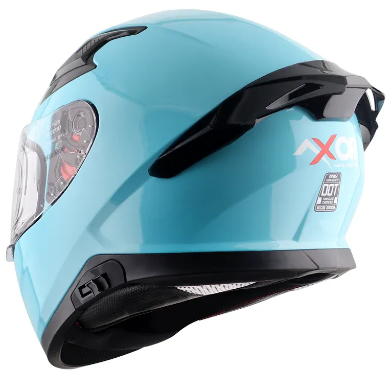 AXOR Apex Solid Hex Blue Full Face Helmet