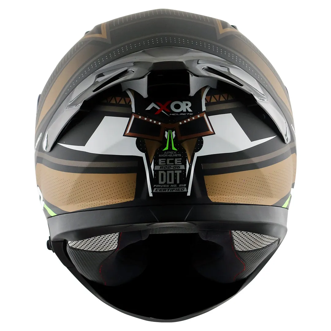 AXOR Apex Tiki Dull Black Gold Full Face Helmet