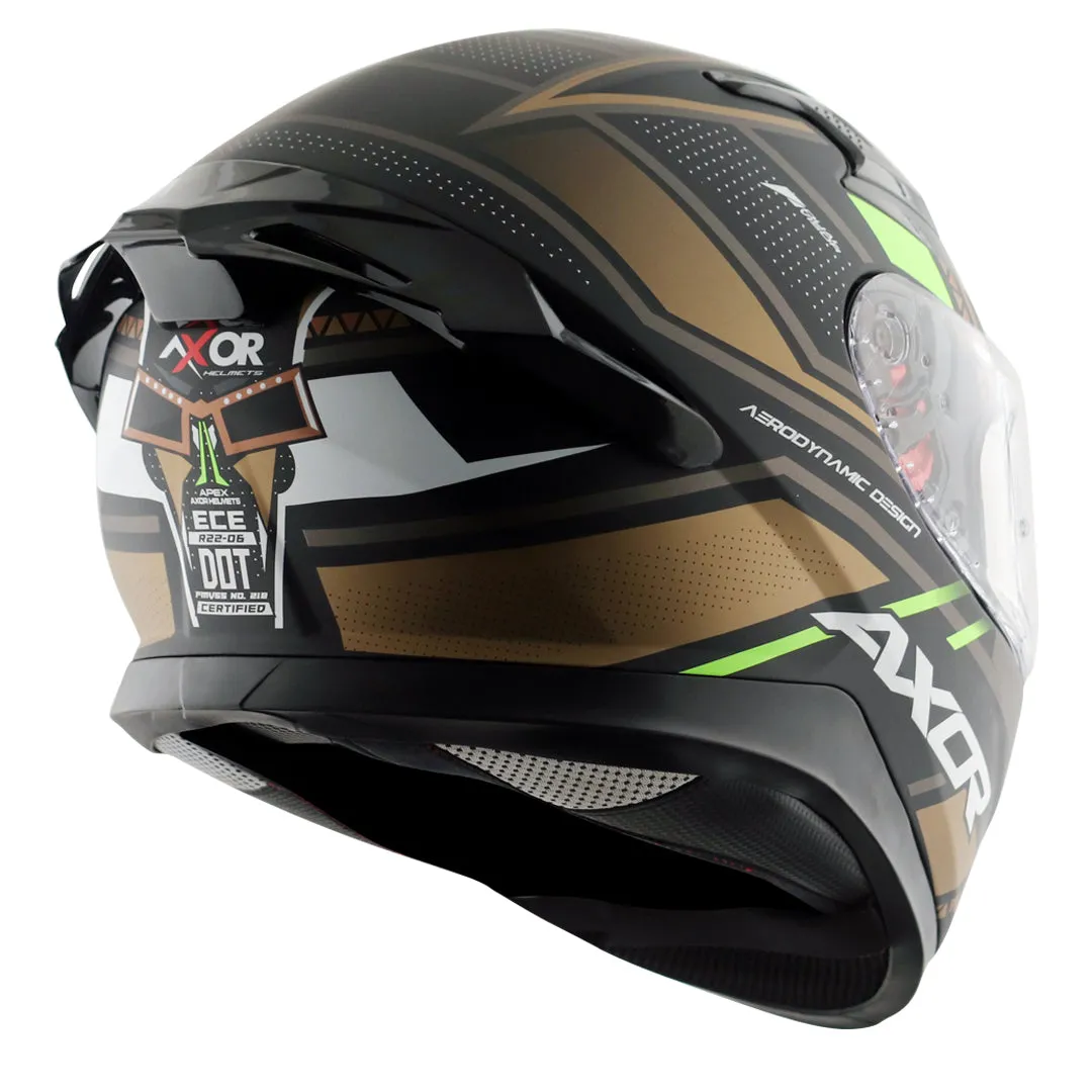 AXOR Apex Tiki Dull Black Gold Full Face Helmet
