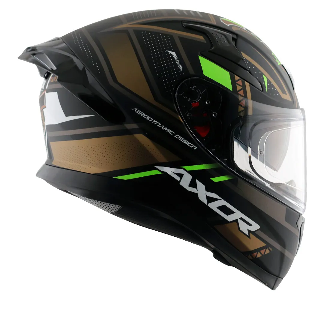 AXOR Apex Tiki Dull Black Gold Full Face Helmet