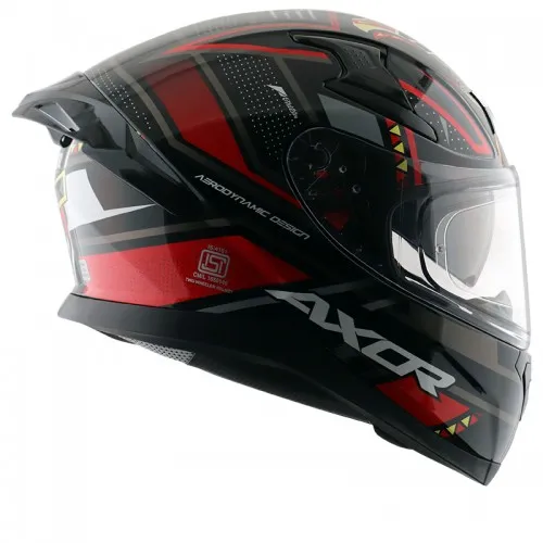 AXOR Apex Tiki Dull Black Red Full Face Helmet
