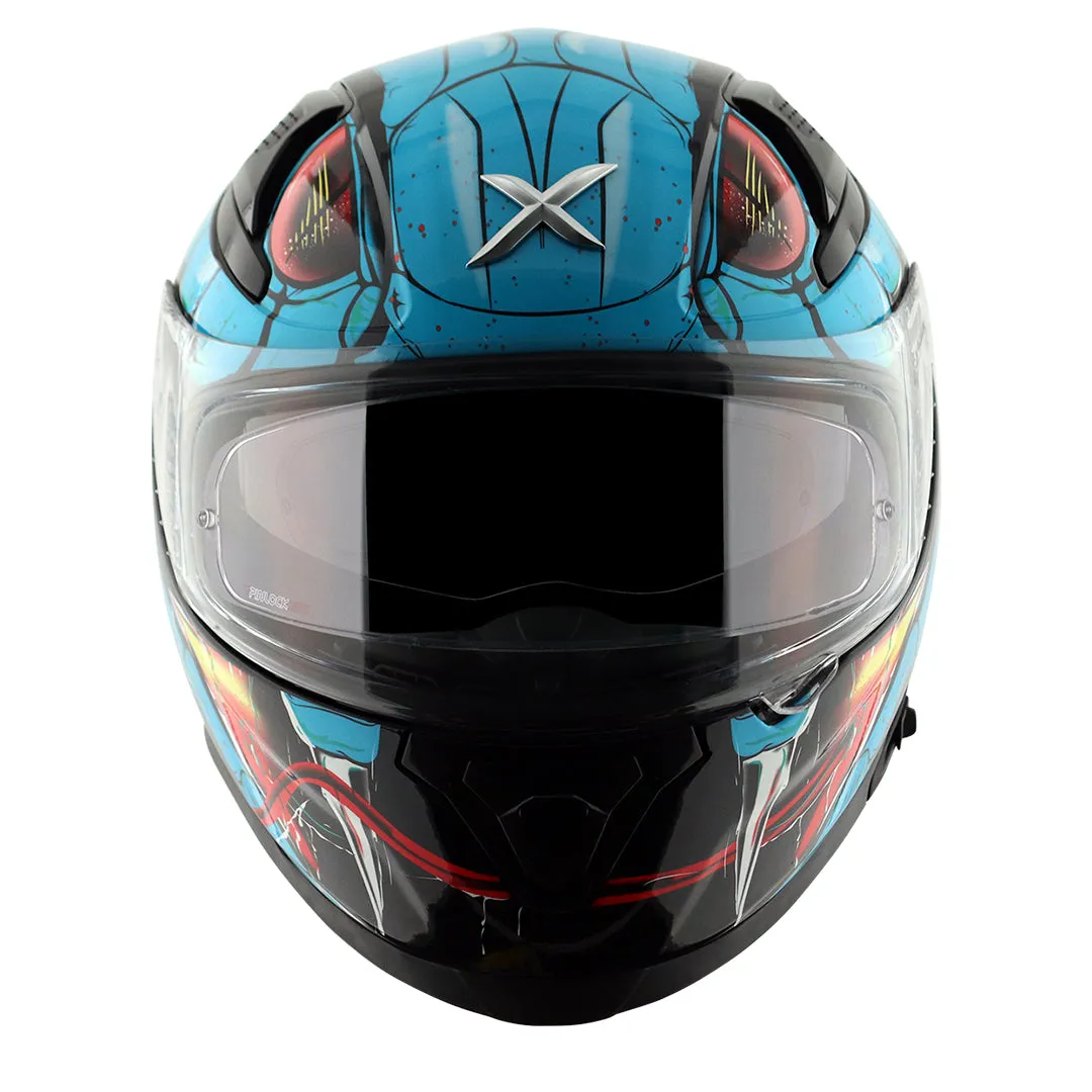 AXOR Apex Venomous Black Neon Blue Full Face Helmet