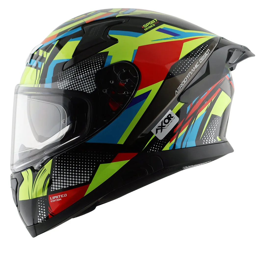 AXOR Apex Vivid Black Neon Yellow Full Face Helmet