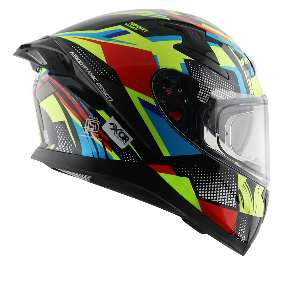 AXOR Apex Vivid Black Neon Yellow Full Face Helmet