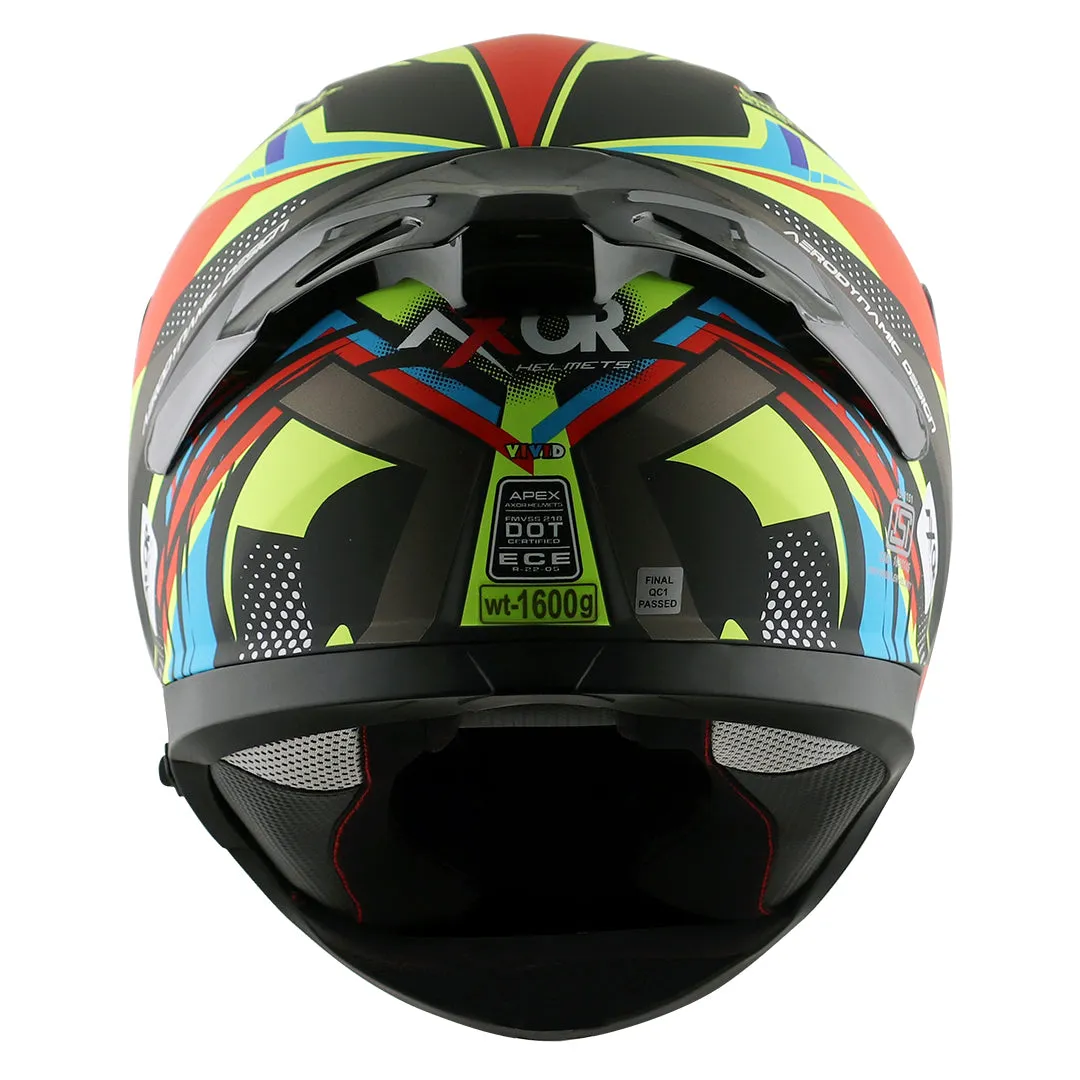 AXOR Apex Vivid Dull Black Neon Yellow Full Face Helmet