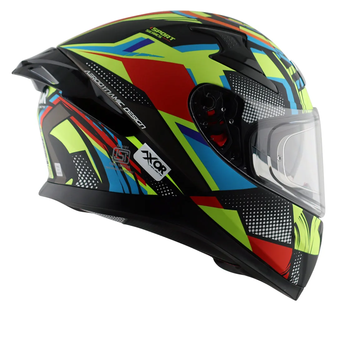 AXOR Apex Vivid Dull Black Neon Yellow Full Face Helmet
