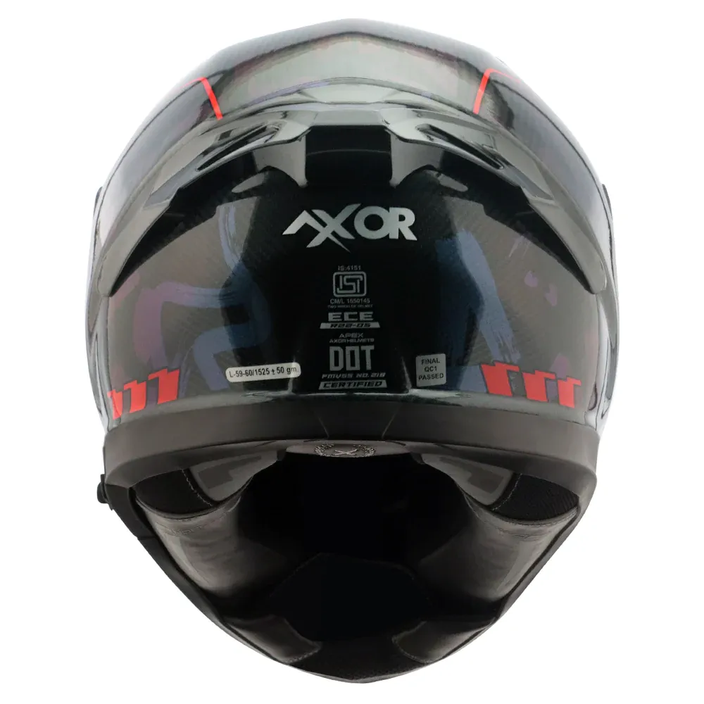 AXOR Apex Carbon Big Checks Gloss Red Full Face Helmet