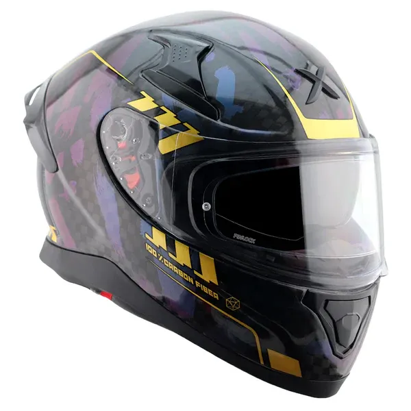 AXOR Apex Carbon Small Checks Gloss Neon Yellow Full Face Helmet
