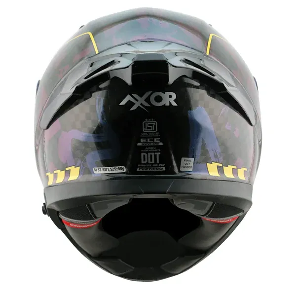 AXOR Apex Carbon Small Checks Gloss Neon Yellow Full Face Helmet