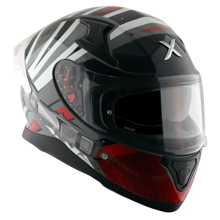 AXOR Apex Hex 2 Cool Grey Red Full Face Helmet