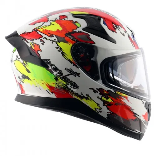 AXOR Apex Racer White Neon Yellow Full Face Helmet