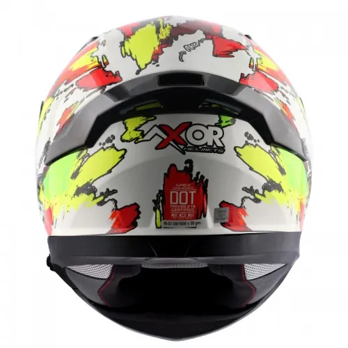 AXOR Apex Racer White Neon Yellow Full Face Helmet