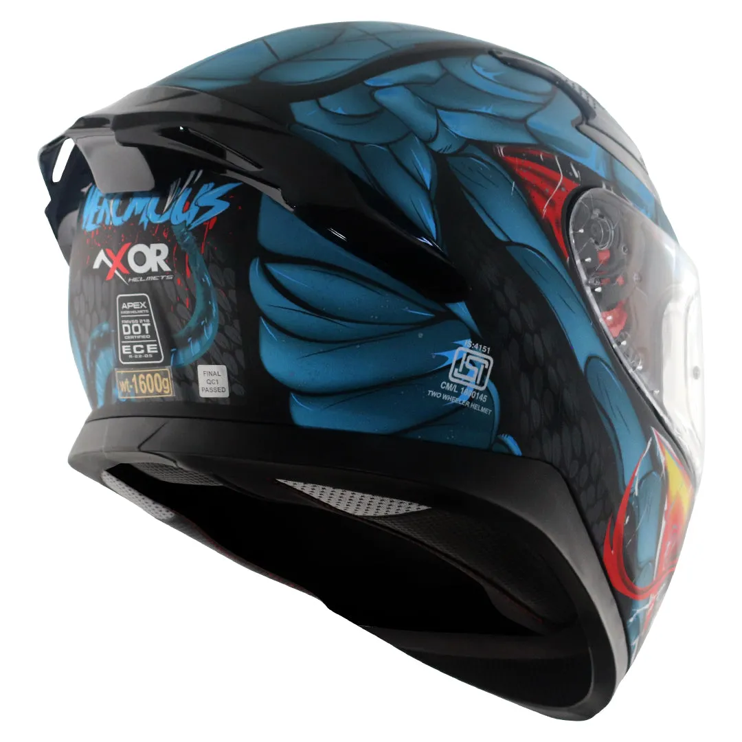 AXOR Apex Venomous Dull Balck M Blue Full Face Helmet