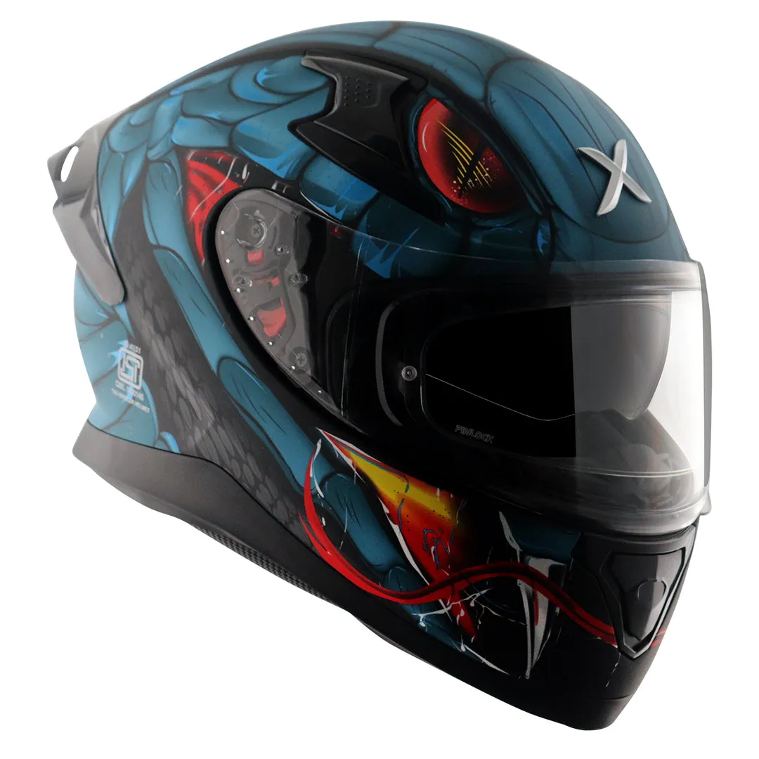 AXOR Apex Venomous Dull Balck M Blue Full Face Helmet