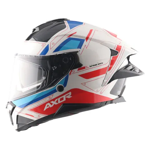 Axor Brutale Ryden White Red Full Face Helmet