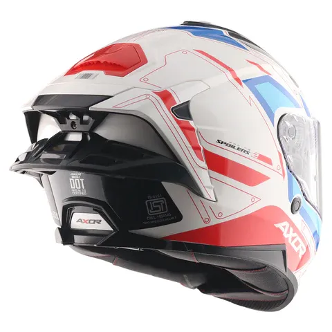 Axor Brutale Ryden White Red Full Face Helmet