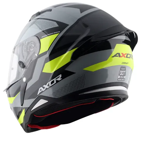 AXOR Hunter Cornet Nardo Grey Neon Yellow Full Face Helmet