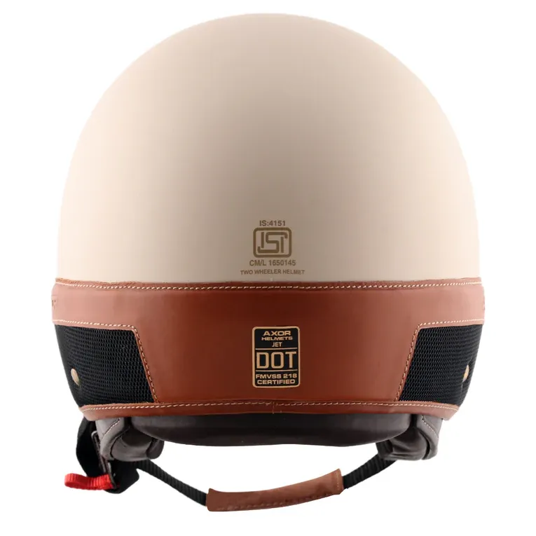 AXOR Retro Jet Alpha Beige Half Face Helmet