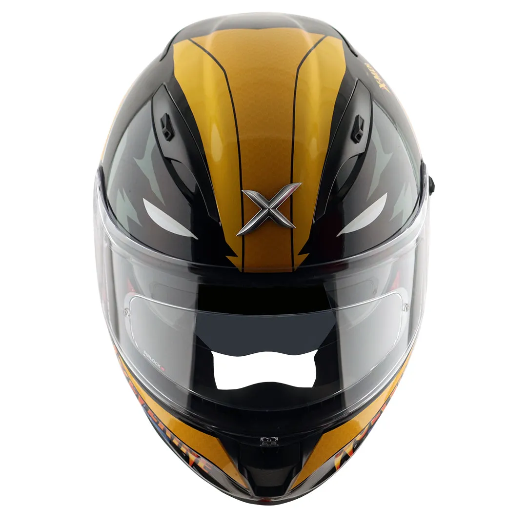 AXOR Street Marvel Wolverine Black Yellow Full Face Helmet